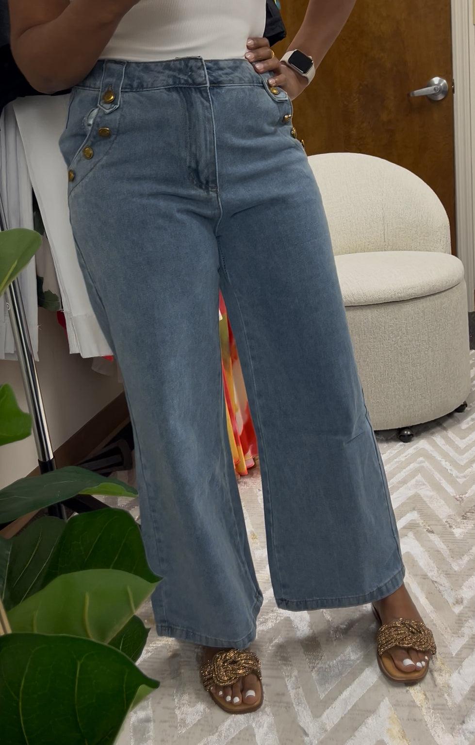 Terri Wide Leg Denim Pants