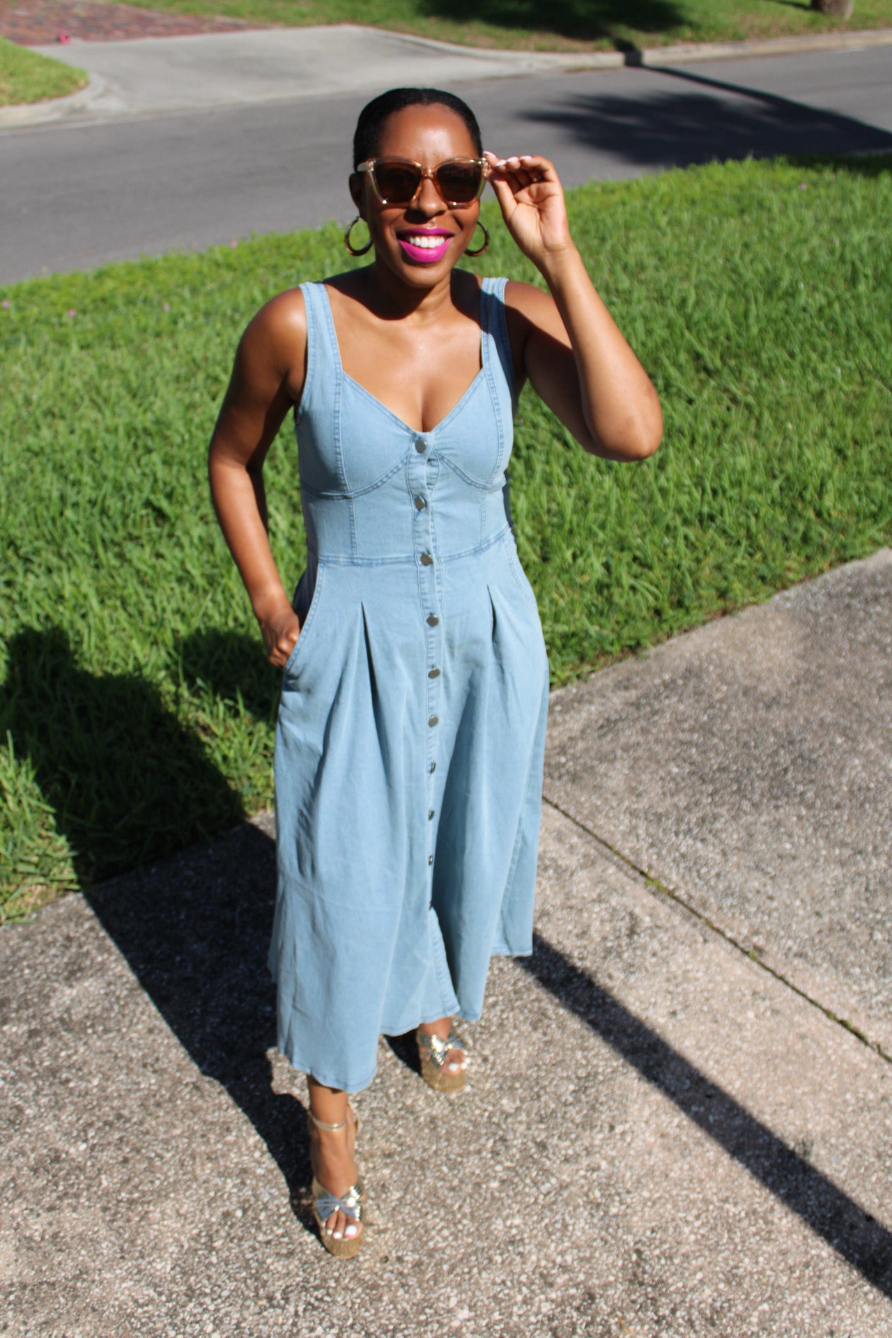 Candace Midi Denim Dress