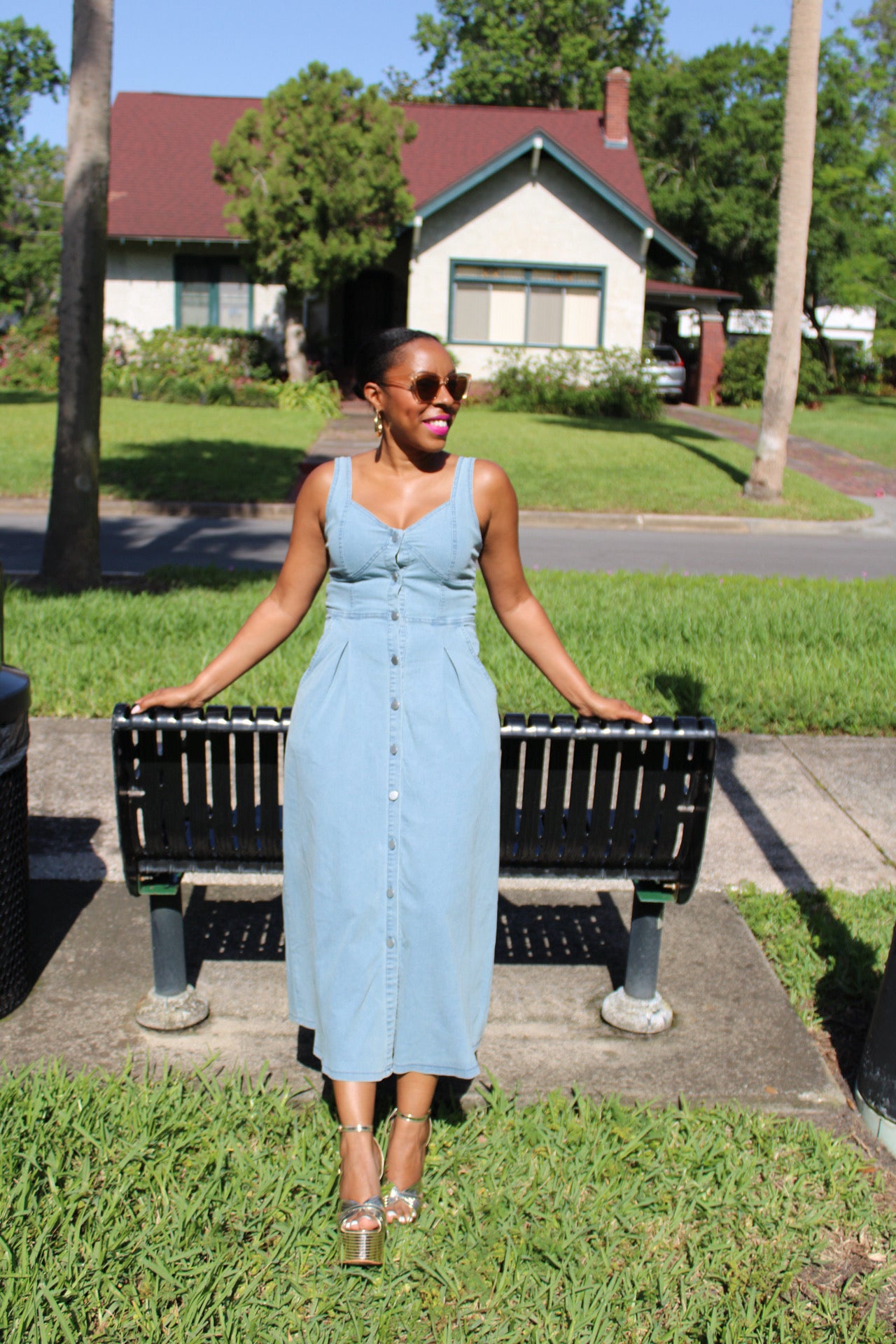 Candace Midi Denim Dress