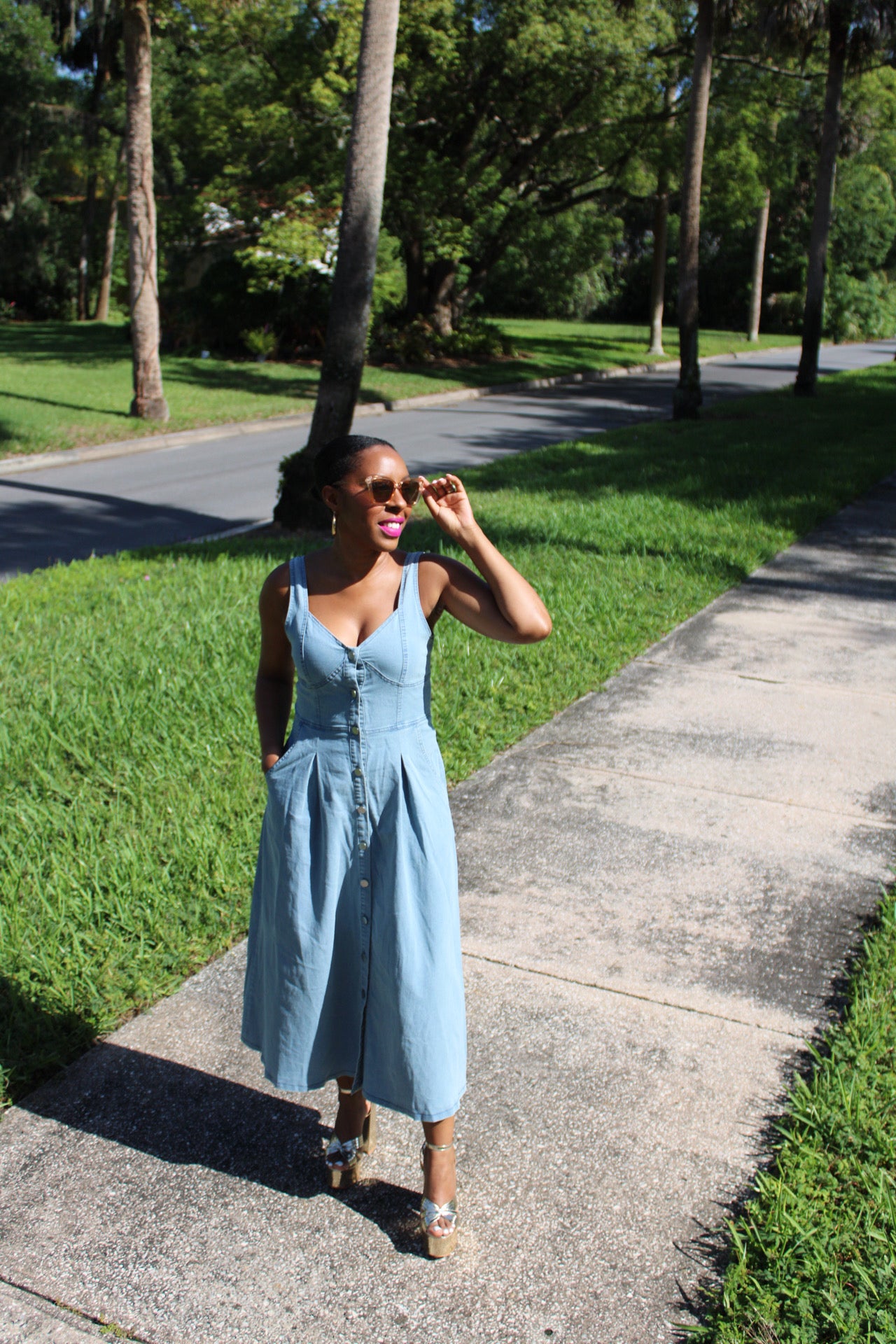 Candace Midi Denim Dress