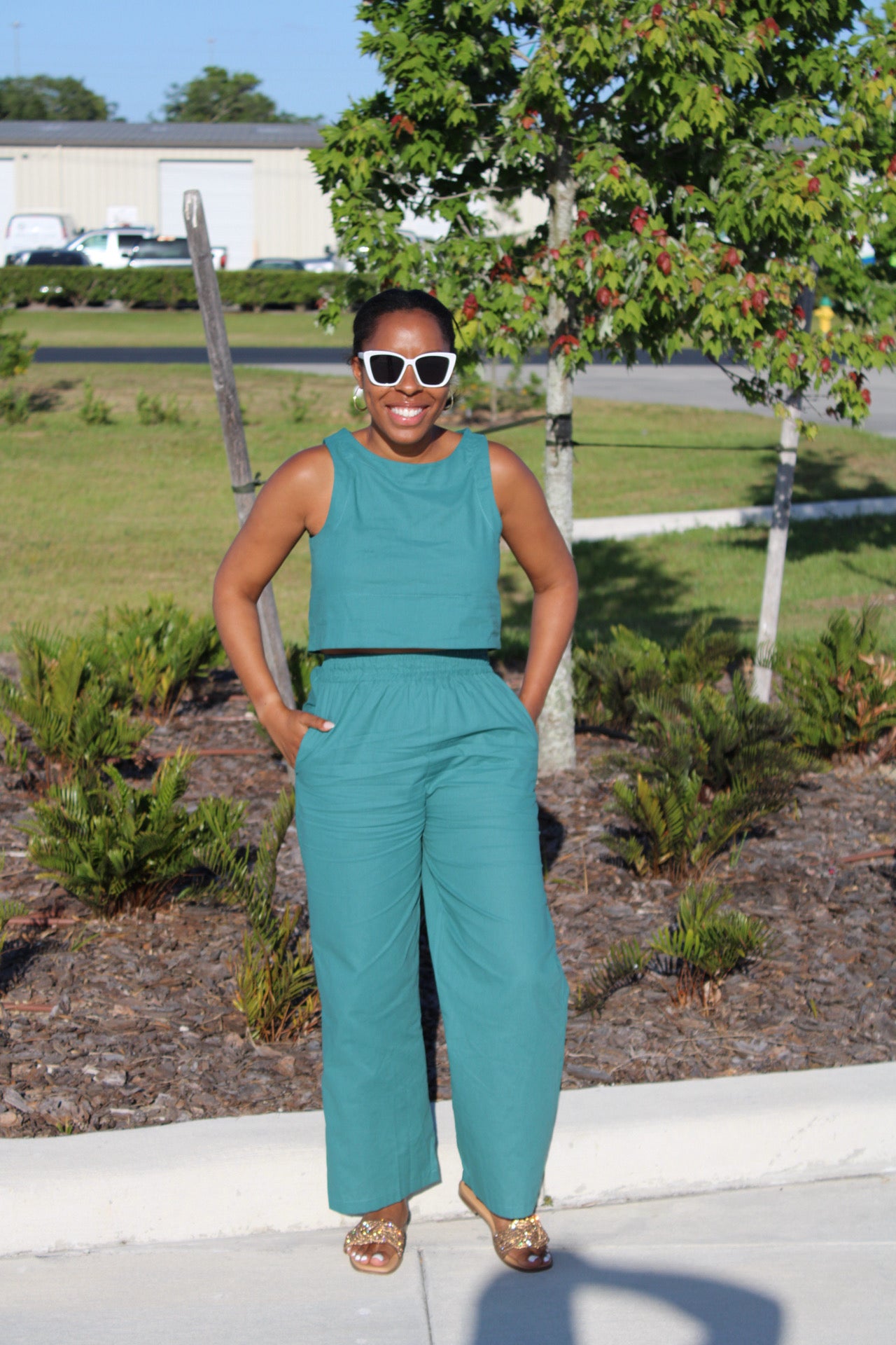 Jacque Crop Top and Pants Set