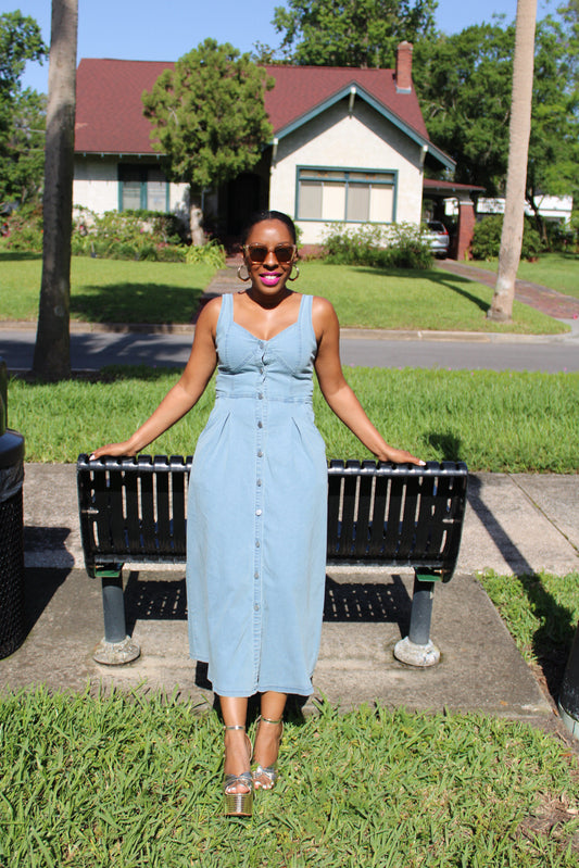 Candace Midi Denim Dress