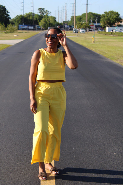 Jacque Crop Top and Pants Set