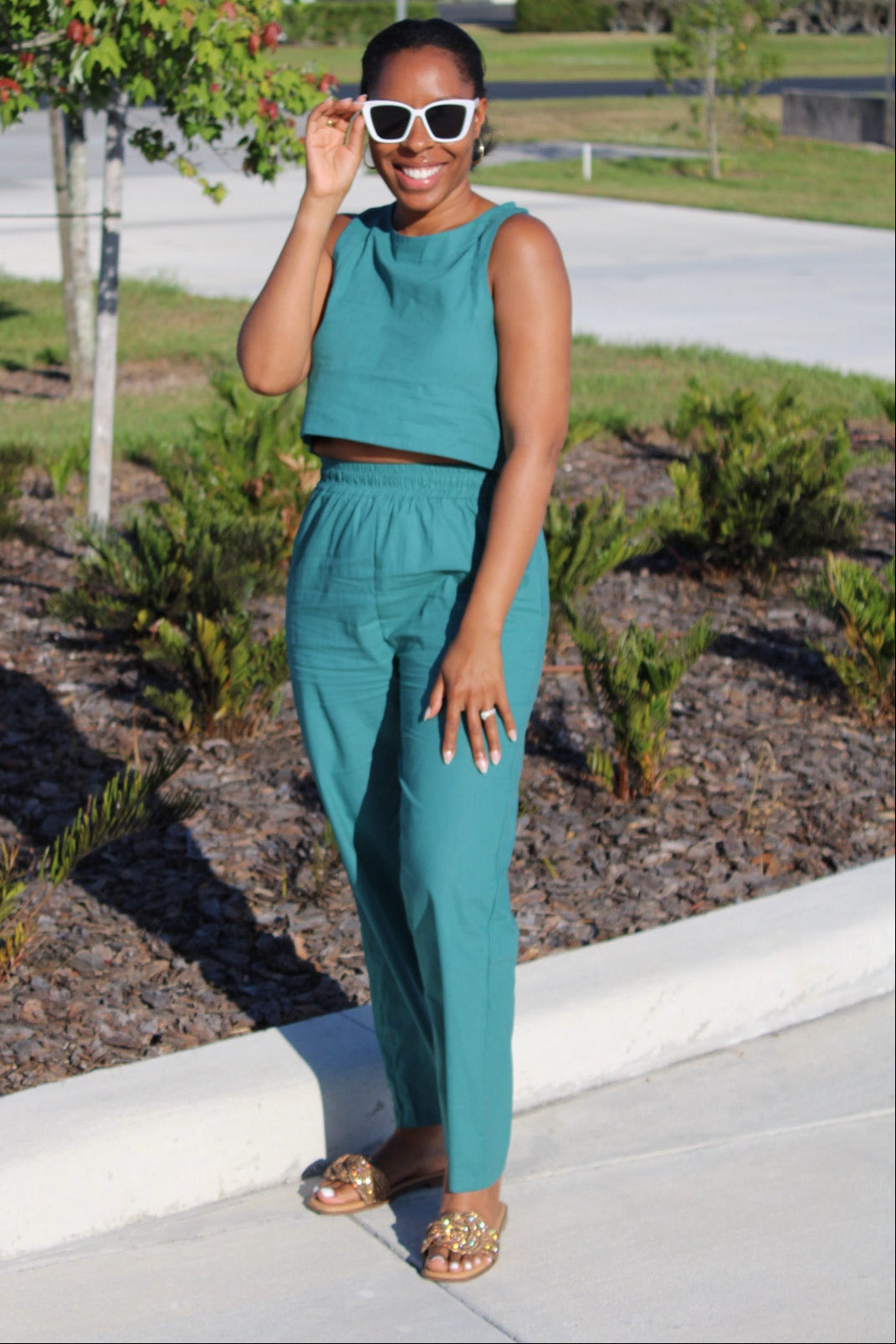 Jacque Crop Top and Pants Set