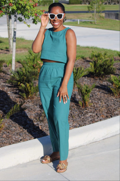 Jacque Crop Top and Pants Set